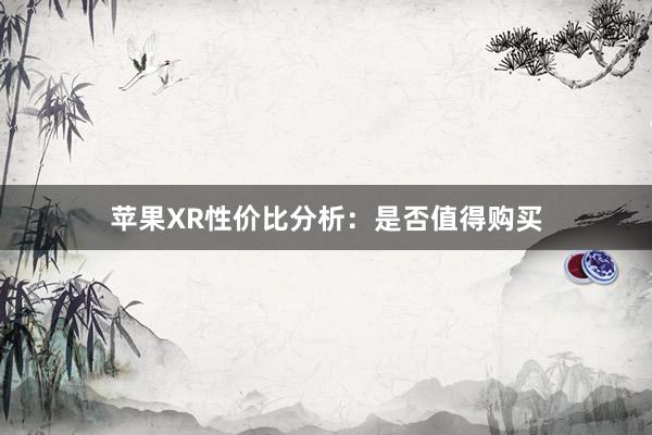 苹果XR性价比分析：是否值得购买